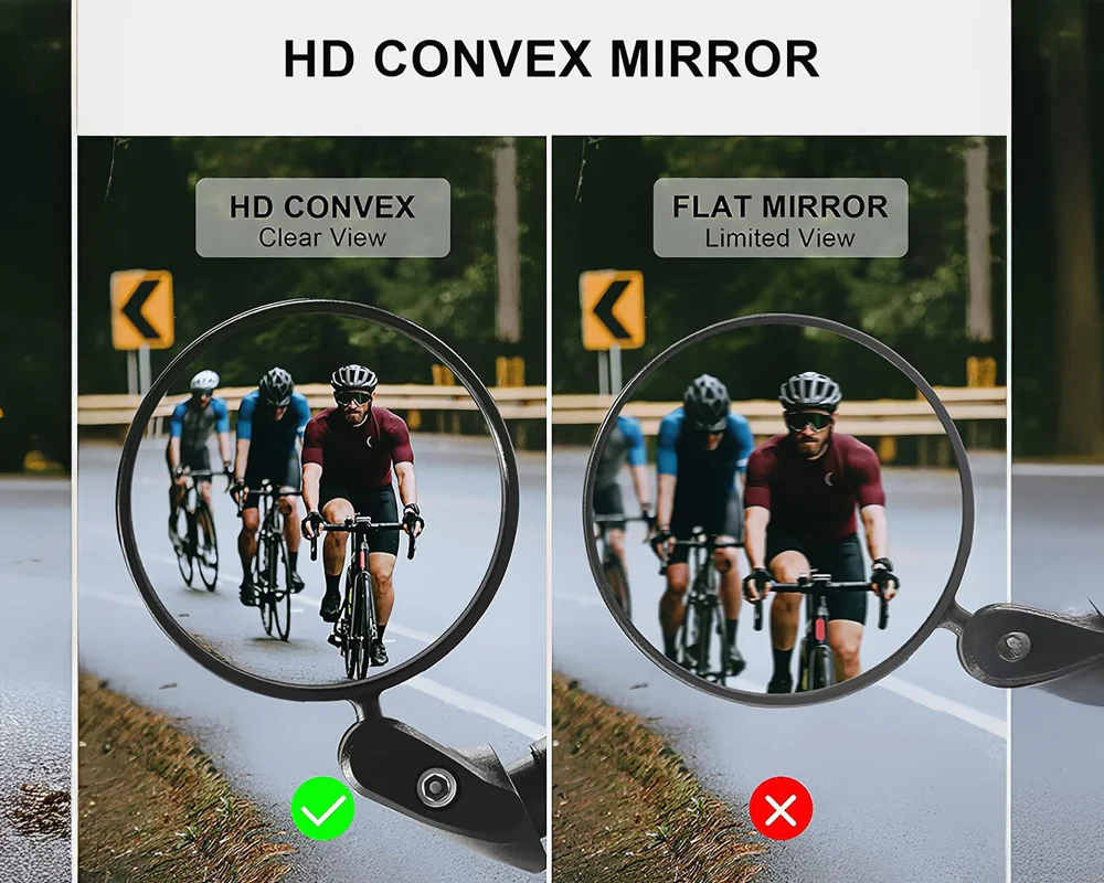 Bicycle Rear View Mirror Adjustable Handlebar Mounted Convex Mirror - Image 5
