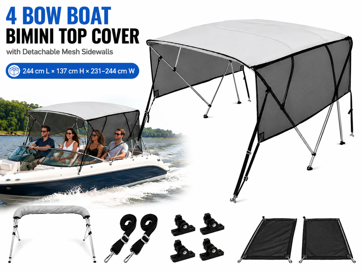 4 Bow Boat Bimini Top 2.1-2.2M - Image 2