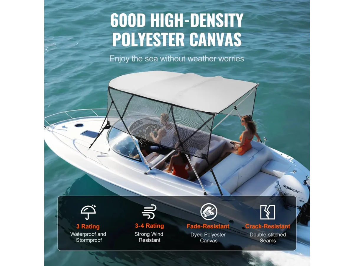 4 Bow Boat Bimini Top 2.1-2.2M - Image 8