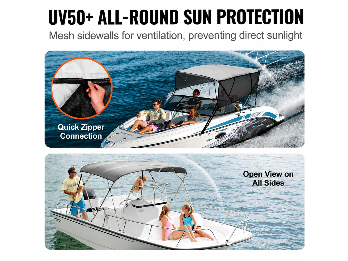 4 Bow Boat Bimini Top 2.1-2.2M - Image 3