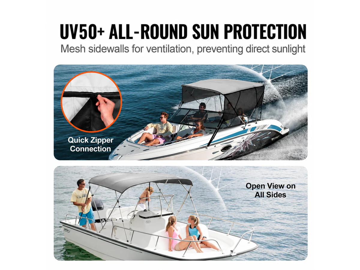 4 Bow Boat Bimini Top 2.0-2.1M - Image 3