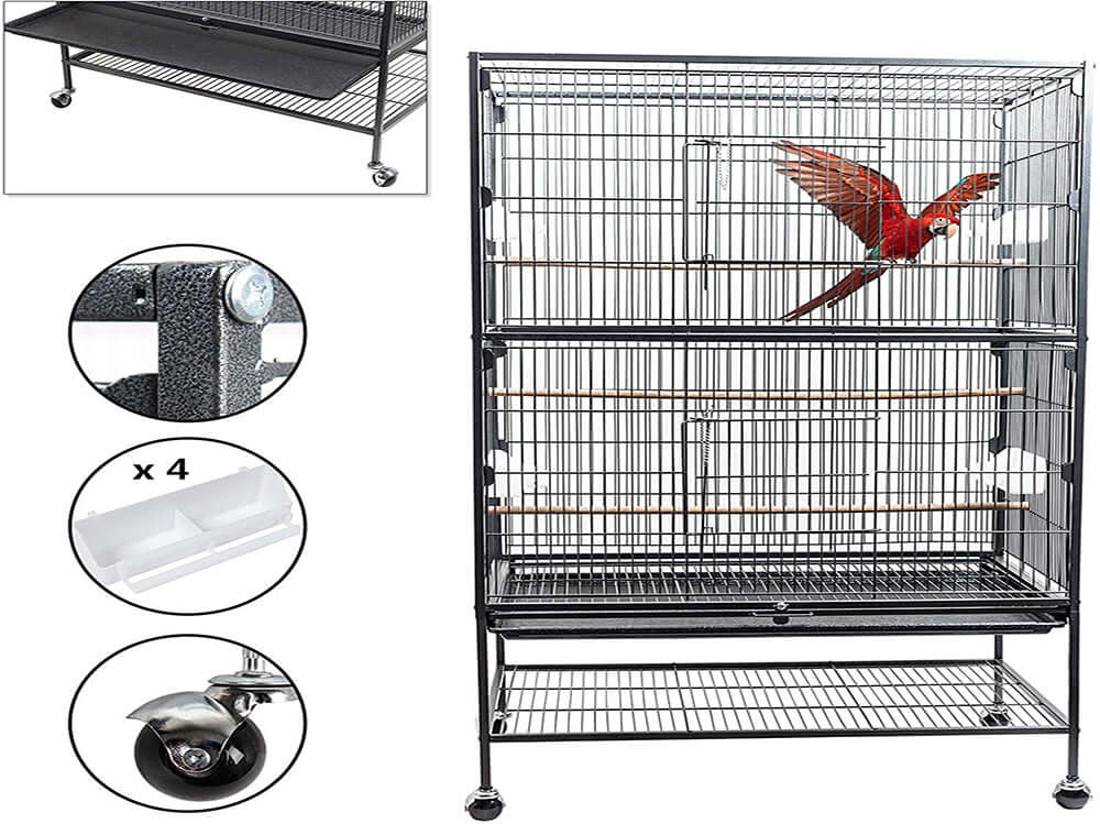 Bird Cage Birds Cages with Wheels - Image 4