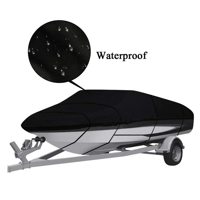 Boat Cover Heavy Duty – 210D Black Trailerable Boat Cover for 16–18ft V-Hull - Image 4