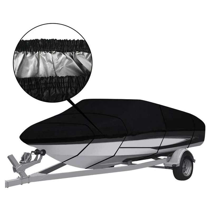 Boat Cover Heavy Duty – 210D Black Trailerable Boat Cover for 17–19ft V-Hull - Image 4
