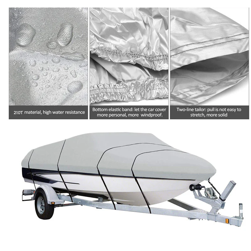 Boat Cover Heavy Duty – 210D Silver Trailerable Boat Cover for 16–18ft V-Hull - Image 6