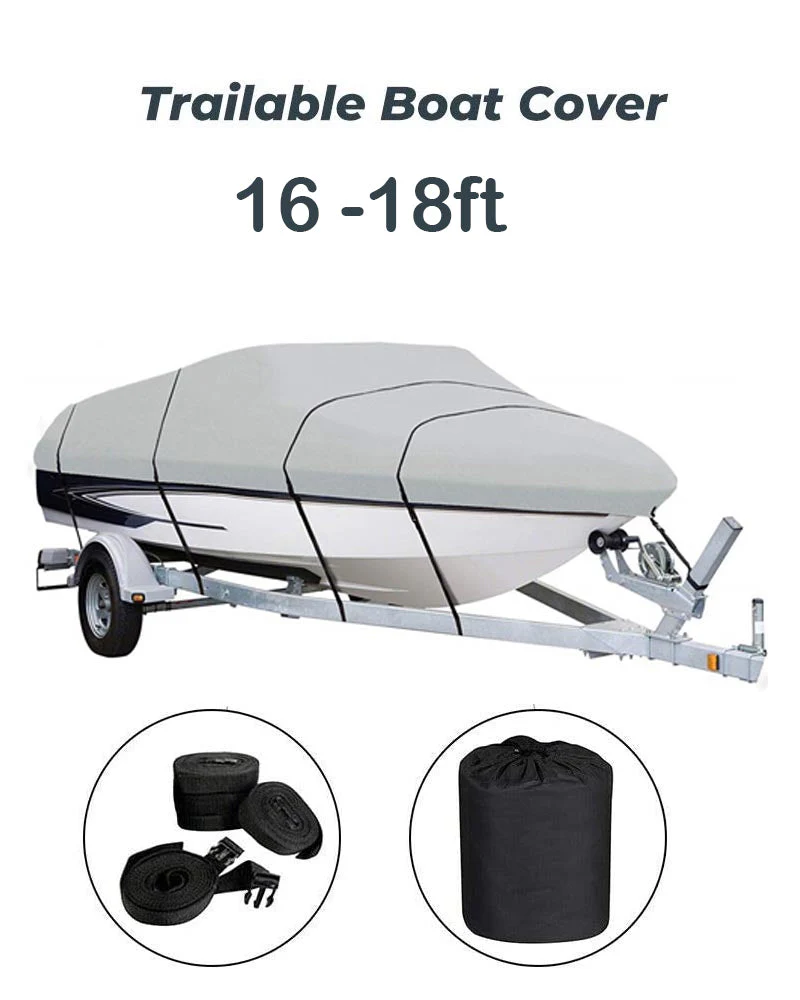 Boat Cover Heavy Duty – 210D Silver Trailerable Boat Cover for 16–18ft V-Hull - Image 8
