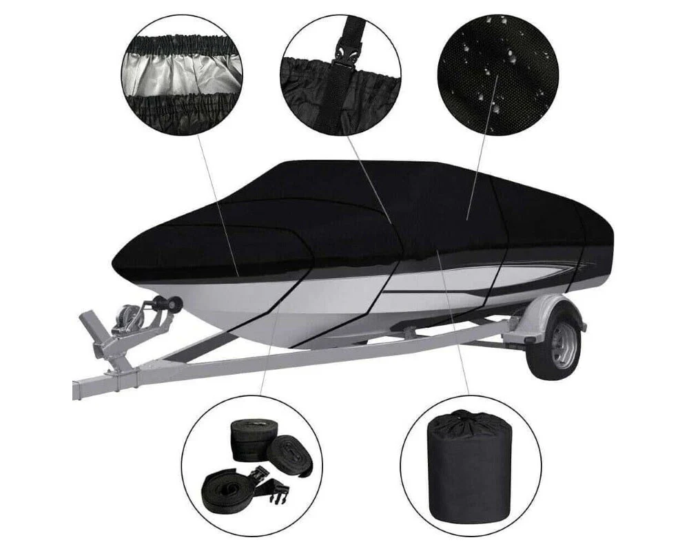 Boat Cover Heavy Duty – 600D Black Trailerable Boat Cover for 16–18ft V-Hull - Image 2