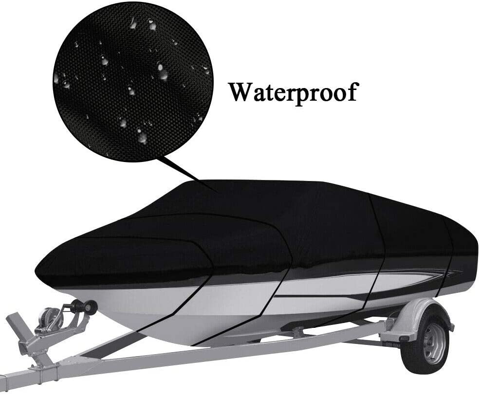 Boat Cover Heavy Duty – 600D Black Trailerable Boat Cover for 16–18ft V-Hull - Image 3