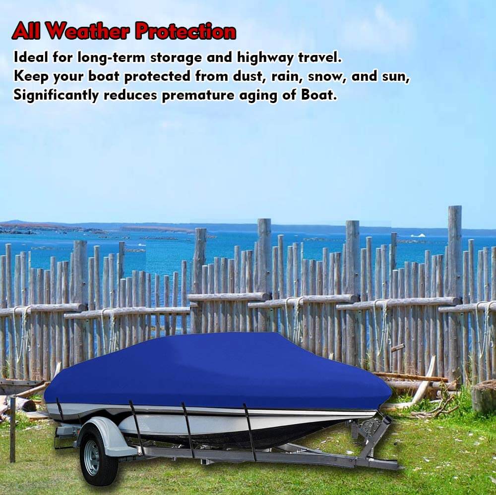Boat Cover Heavy Duty – 600D Blue Trailerable Boat Cover for 17–19ft V-Hull - Image 8