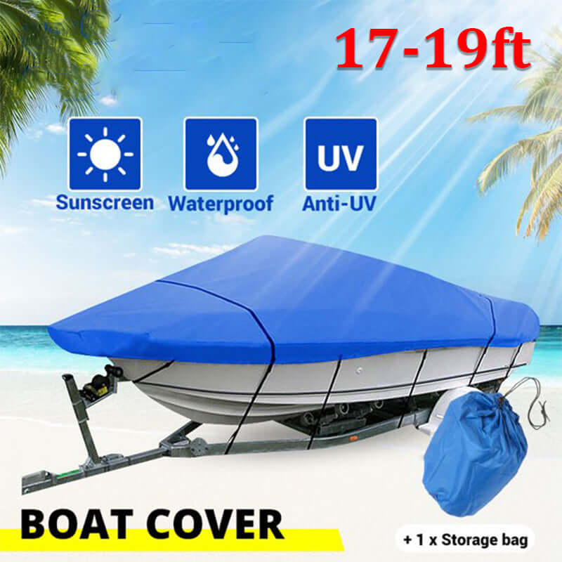 Boat Cover Heavy Duty – 600D Blue Trailerable Boat Cover for 17–19ft V-Hull - Image 9