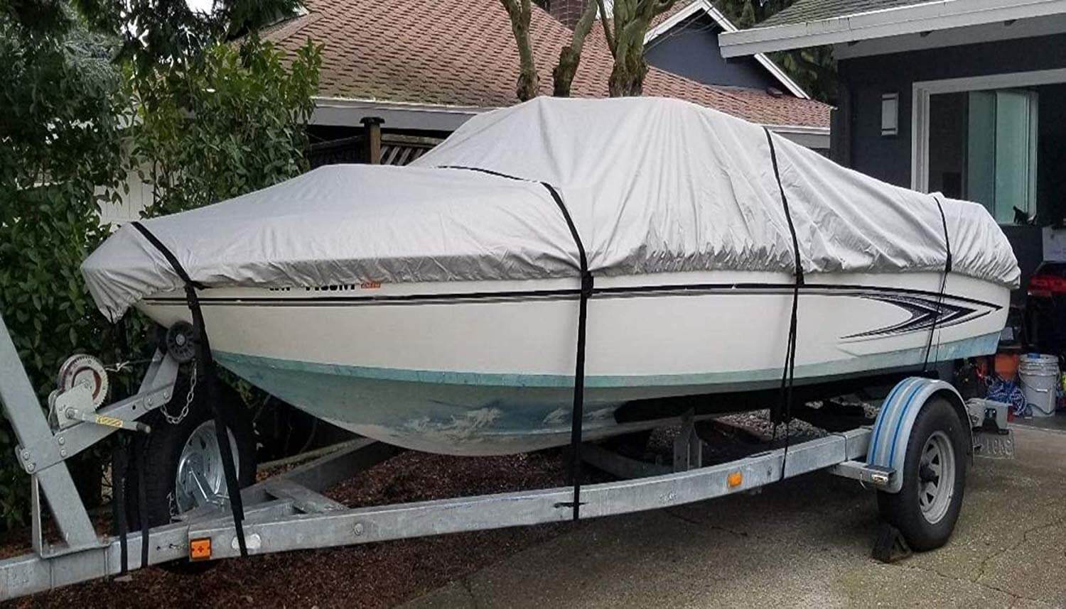 Boat Cover Heavy Duty – 600D Silver Trailerable Boat Cover for 20–22ft V-Hull - Image 5