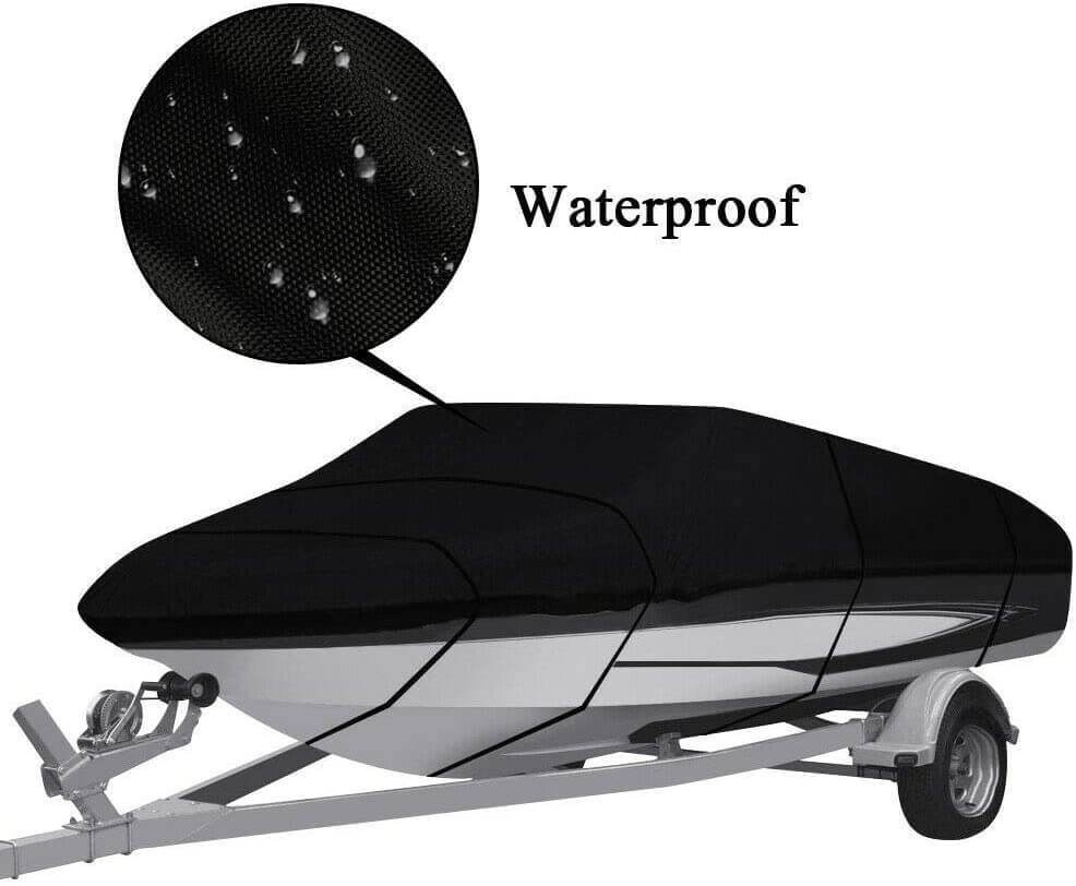 Boat Cover Heavy Duty – 600D Trailerable Boat Cover Black 12–14ft V-Hull - Image 4
