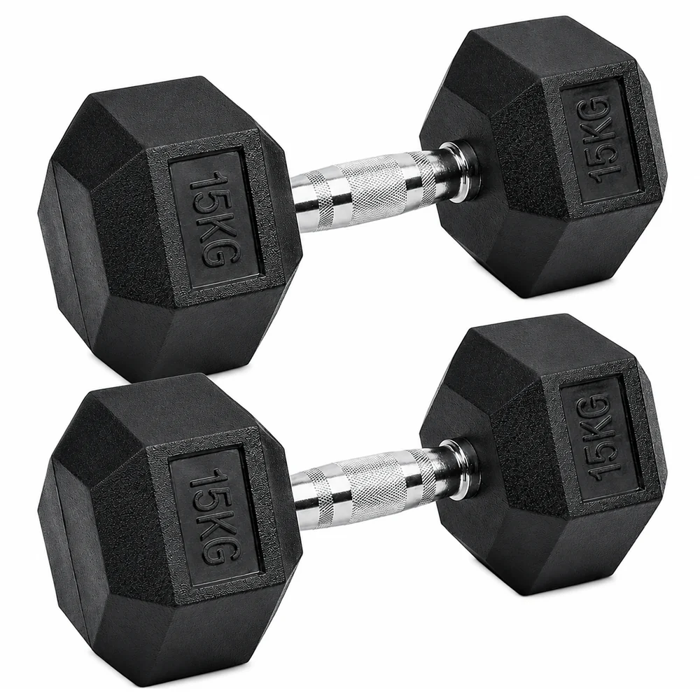 Dumbbell Set 2 x 15kg Hex Weights