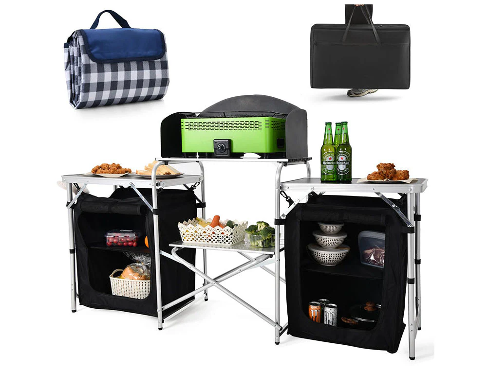 Camping Kitchen Table Portable Folding Camp Cook Table - Image 2