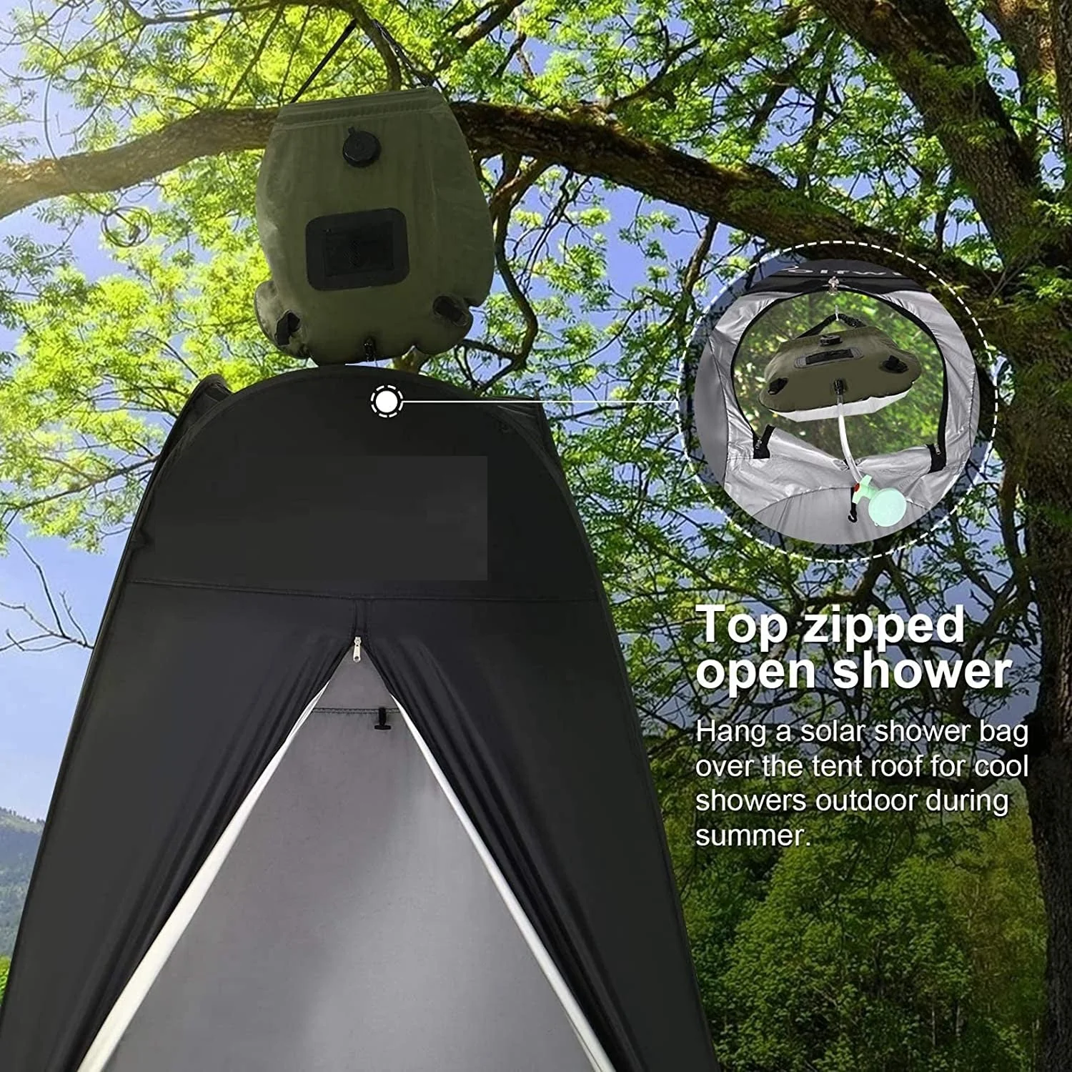 Portable Camping Shower/Toilet Tent Black - Image 3
