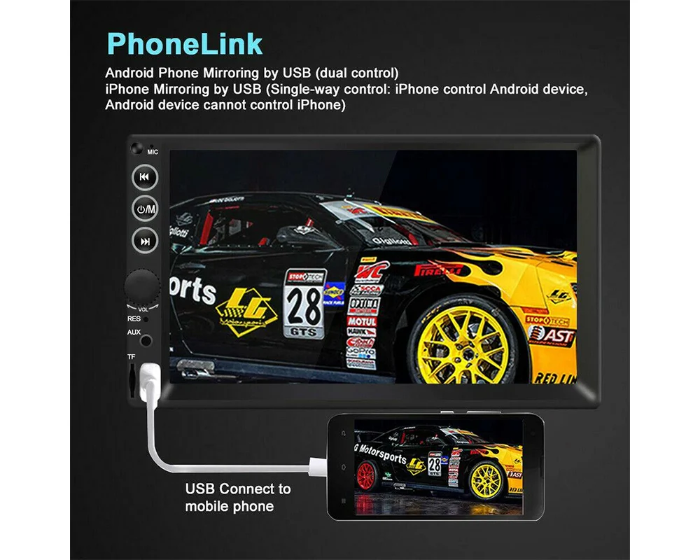 7" Double DIN Touch Bluetooth Car Stereo - Image 3