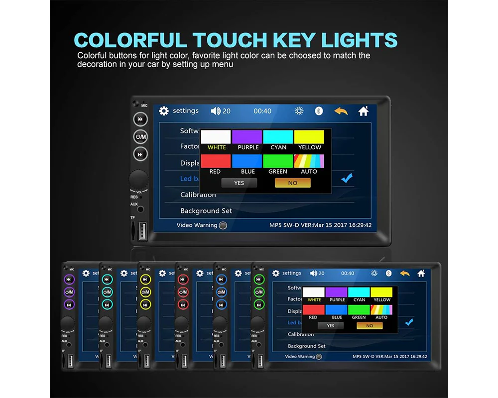 7" Double DIN Touch Bluetooth Car Stereo - Image 9