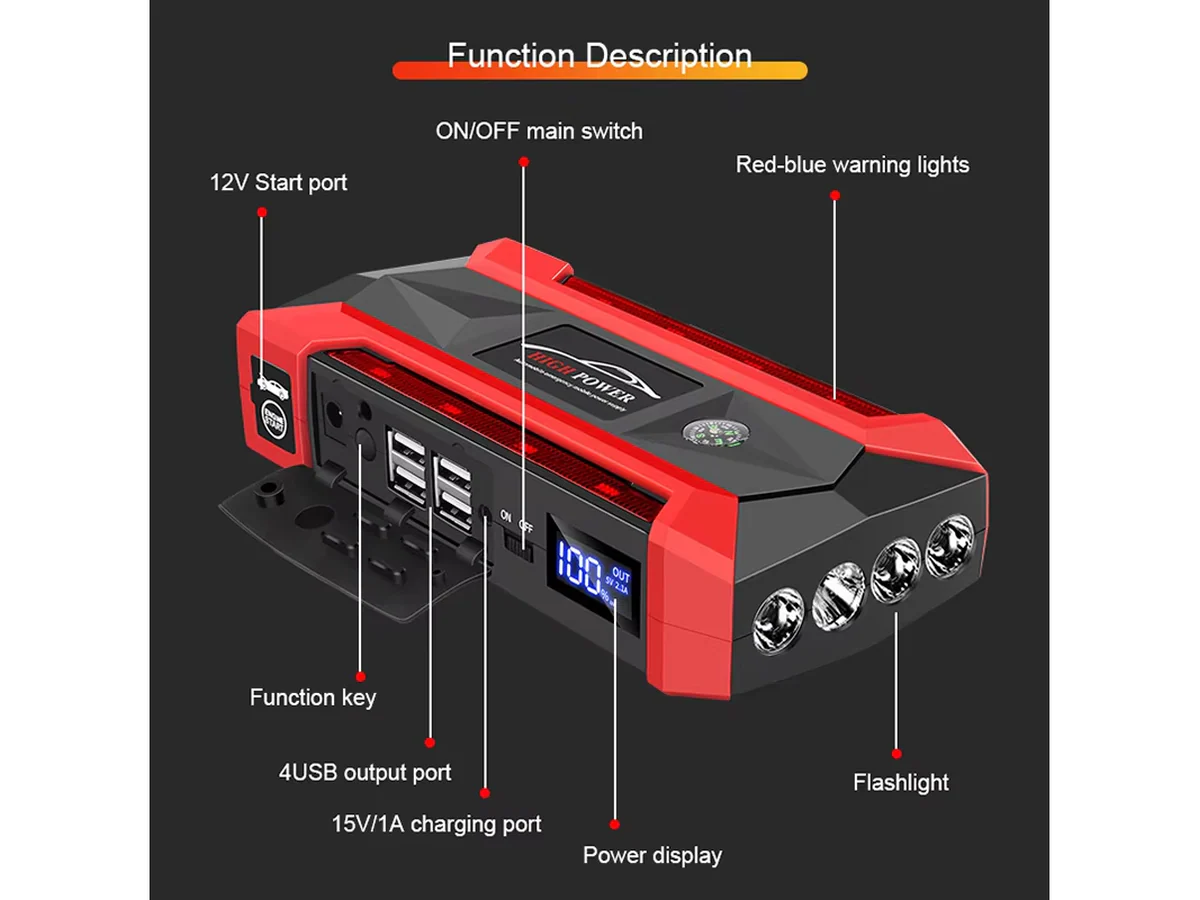Portable Car Jump Starter Emergency Power Bank - Image 6