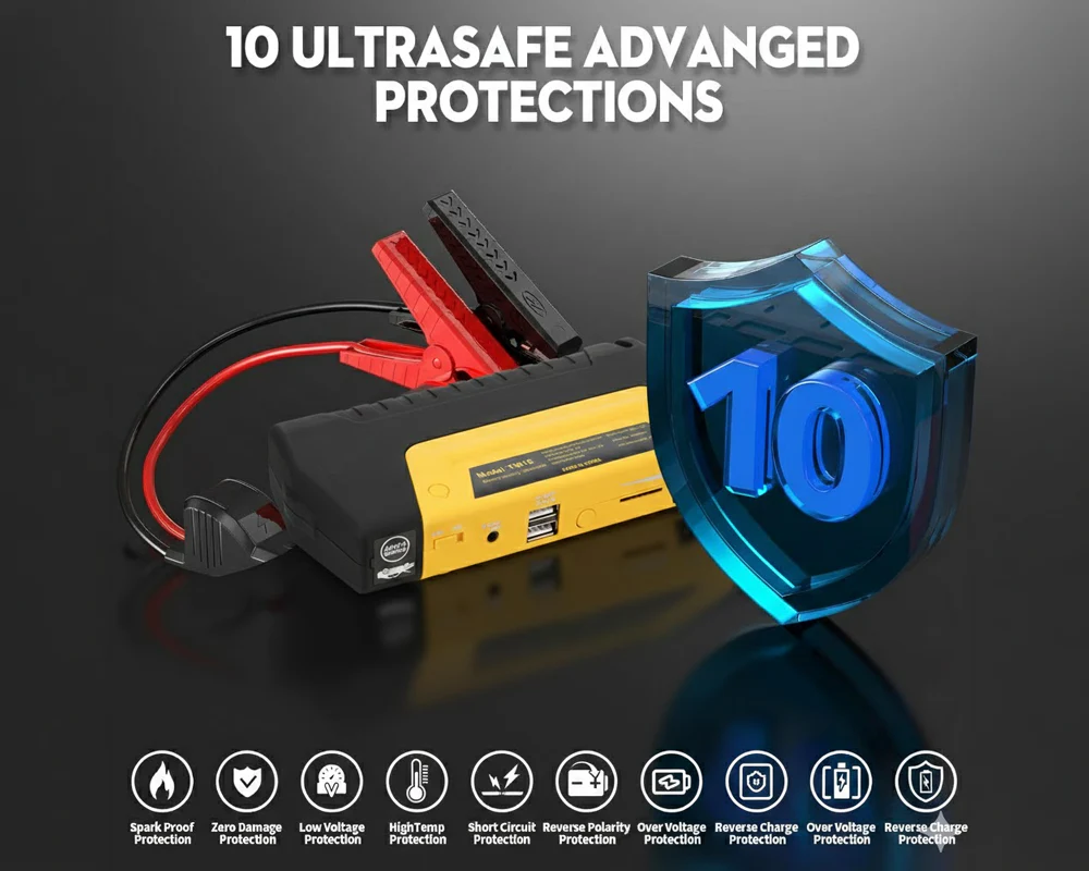 Car Jump Starter With Air Compressor - Image 8
