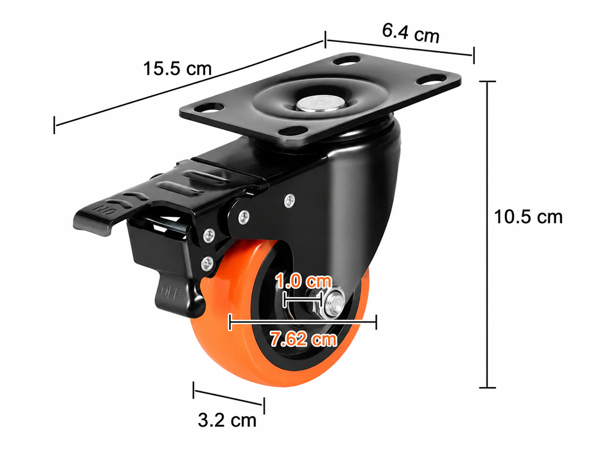 Caster Wheels Trolley Wheels 4 Pcs - Image 8