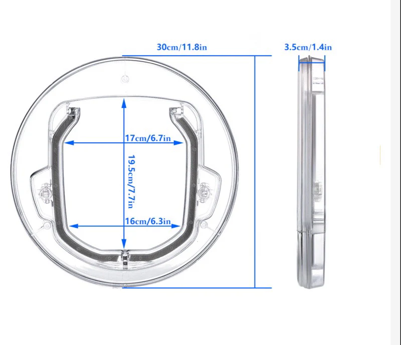 4 Ways Round Lockable Cat Door Dog Flap Cat Door - Image 2