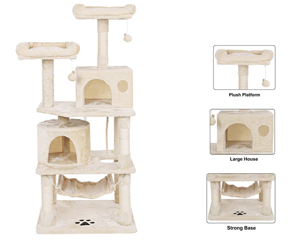 Cat Tree 150CM with Scratching Posts Hammock - Image 2