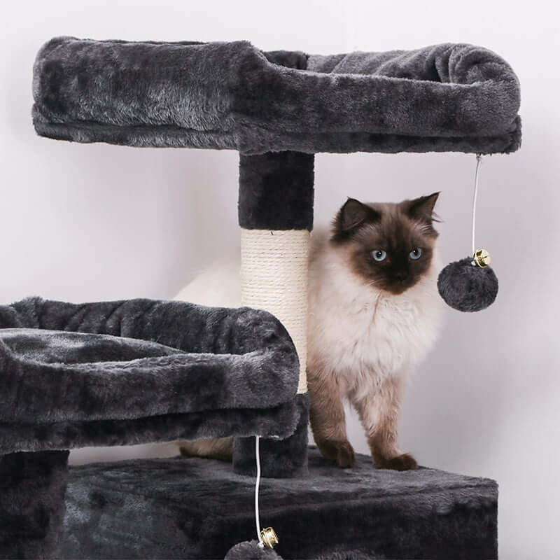 Cat Tree House with Scratching Posts Hammock - Image 5
