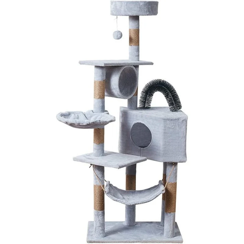 Cat Tree House with Scratching Posts Hammock - Image 6