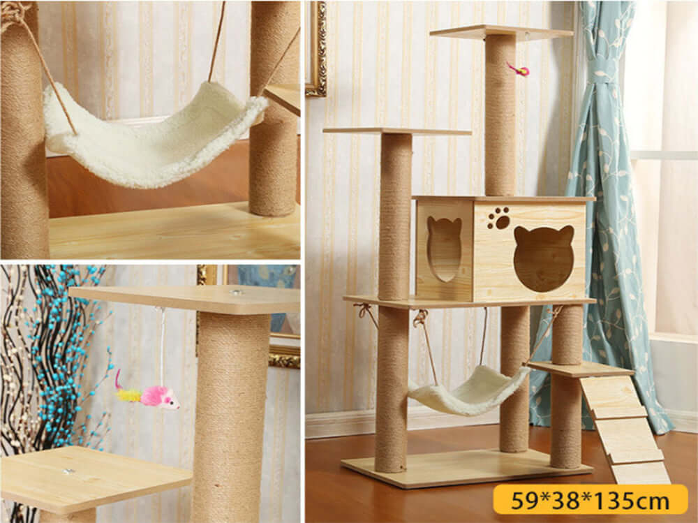 Cat Tree House Condo Furniture Cat Climbing Frame Cat Claw Board - Image 4