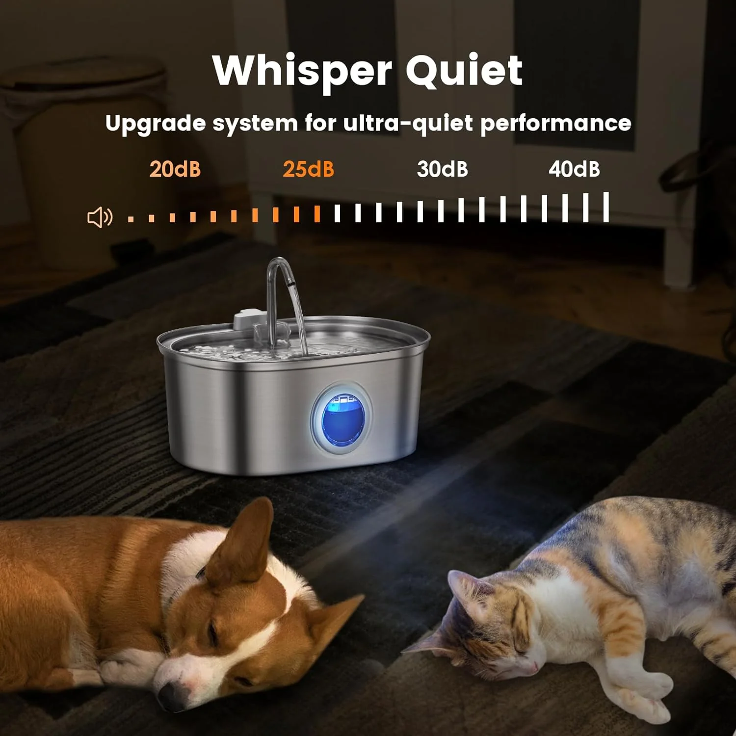 Cat Water Fountain Stainless Steel 3.2L - Image 4