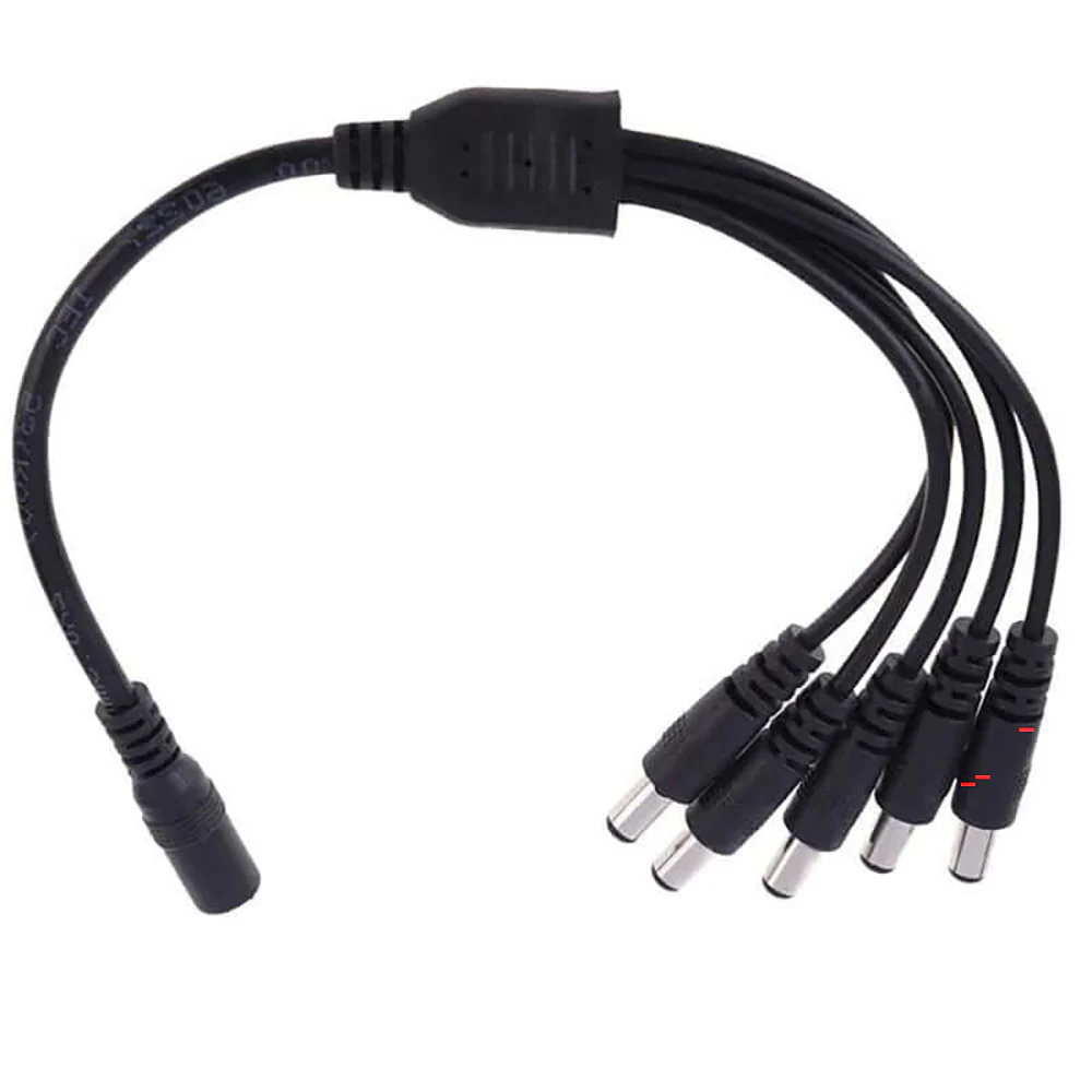 Cctv Security Camera 2.1Mm 1 To 5 Port Power Splitter Cable 12V