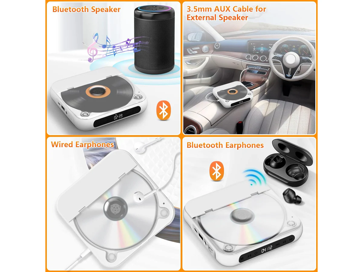 Rechargeable CD Player with Bluetooth - Image 8