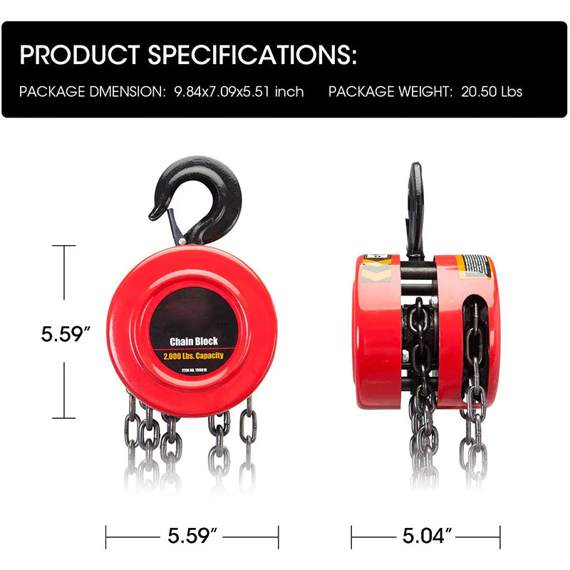 Chain Block Tackle Hoist 1T 3M - Image 2