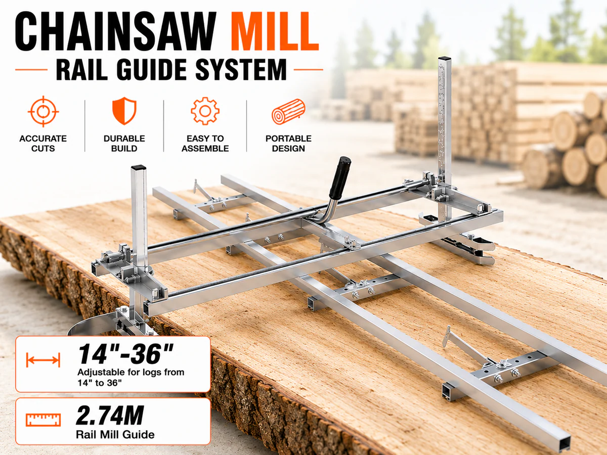 2.74M Chainsaw Mill and Rail Mill Guide System - Image 2