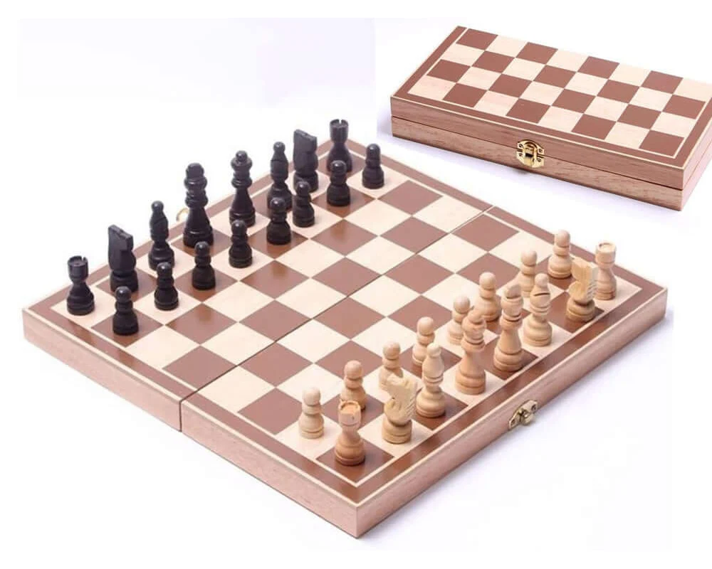 Chess Board Set Folding Wooden - Image 10