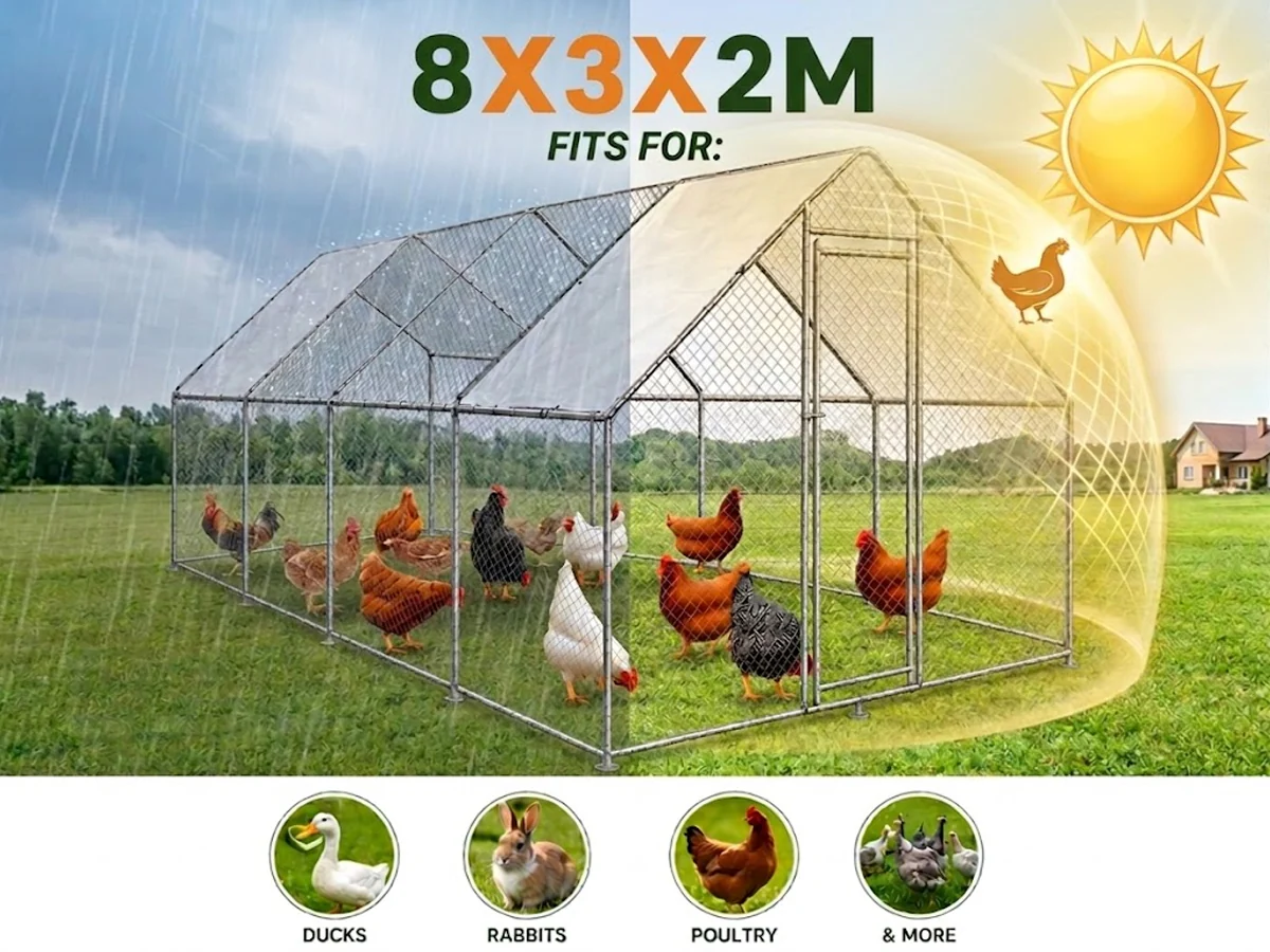 Outdoor Chicken Coop 8Mx3Mx2M - Image 12