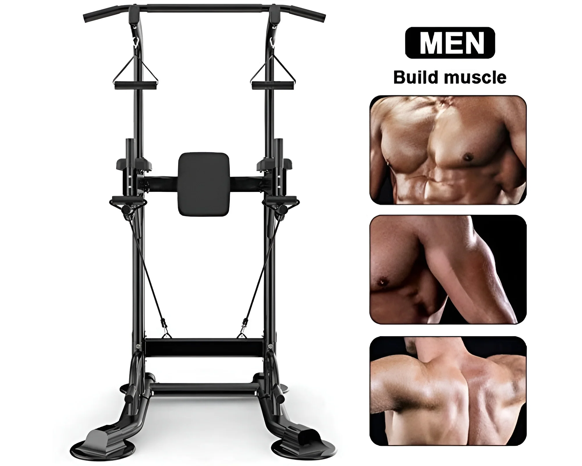 Power Tower Pull Up Bar Dip Station Bench - Image 6