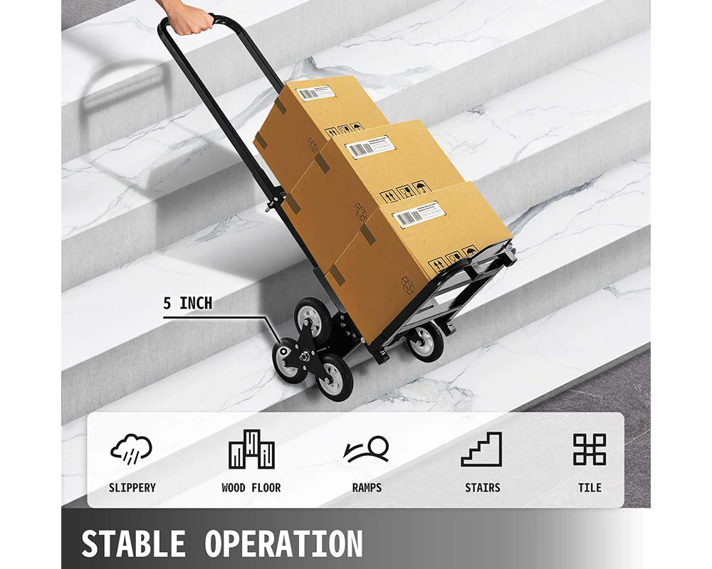 Stair Climbing Trolley 8 Wheels Folding Hand Cart Steps - Image 12