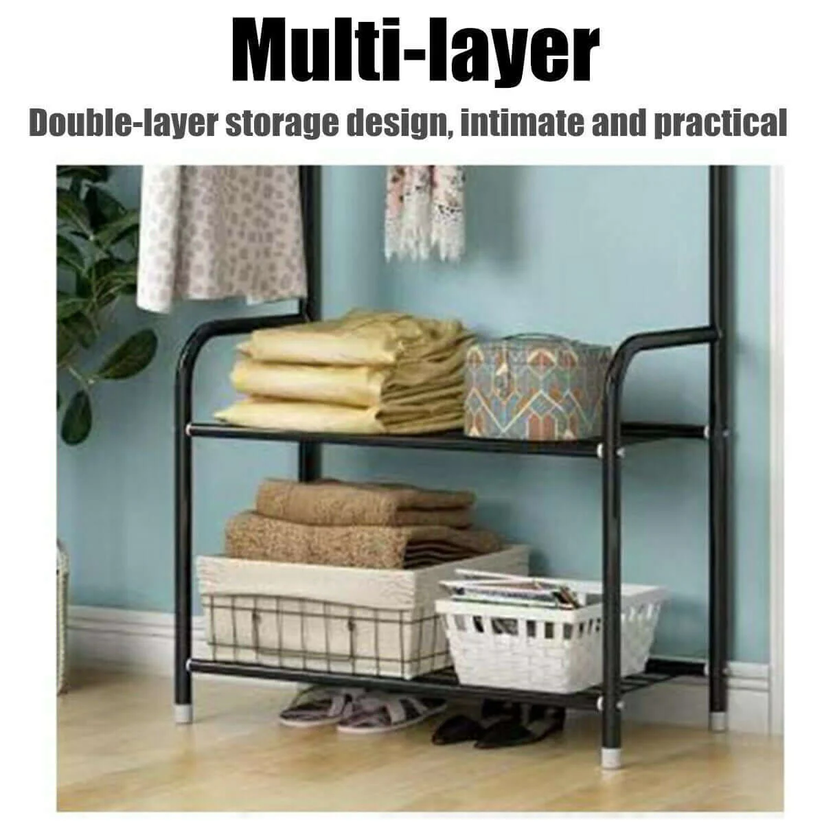Cloth Rack Garment Rack Garment Clothes Holder Hanger Floor Stand Organizer - Image 5