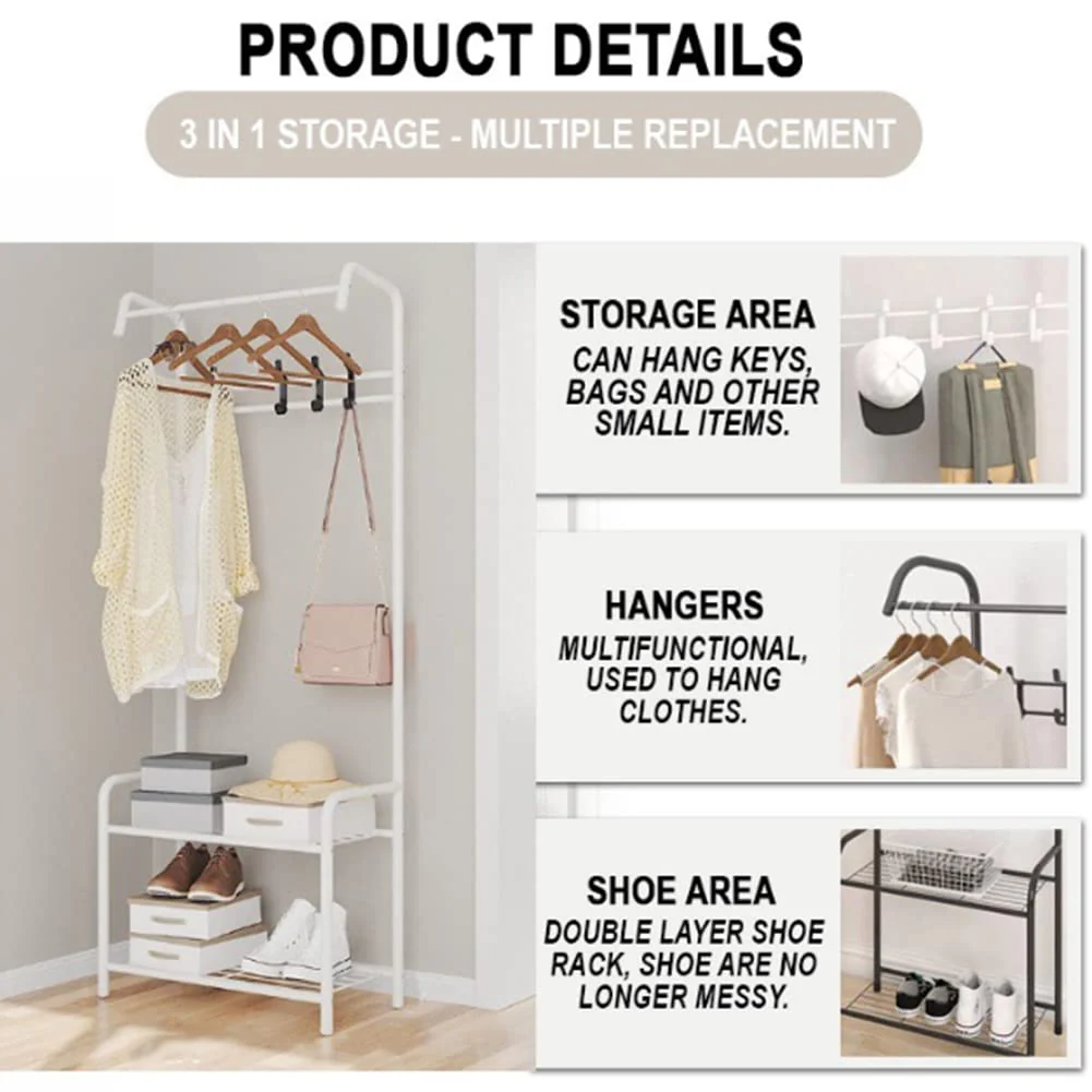 Cloth Rack Garment Rack Coat Rack – White - Image 8