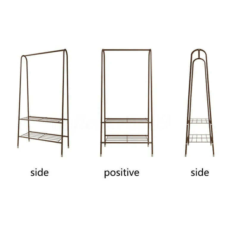 Cloth Rack Garment Rack Metal Coffee color - Image 5