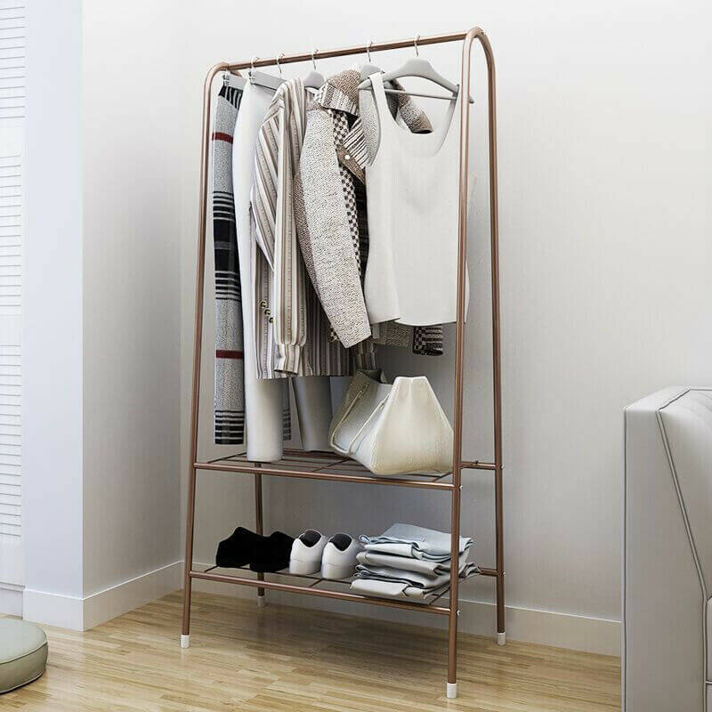 Cloth Rack Garment Rack Metal Coffee color - Image 6