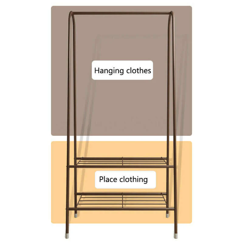 Cloth Rack Garment Rack Metal Coffee color - Image 7