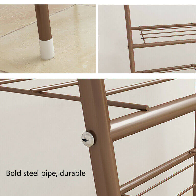 Cloth Rack Garment Rack Metal Coffee color - Image 8
