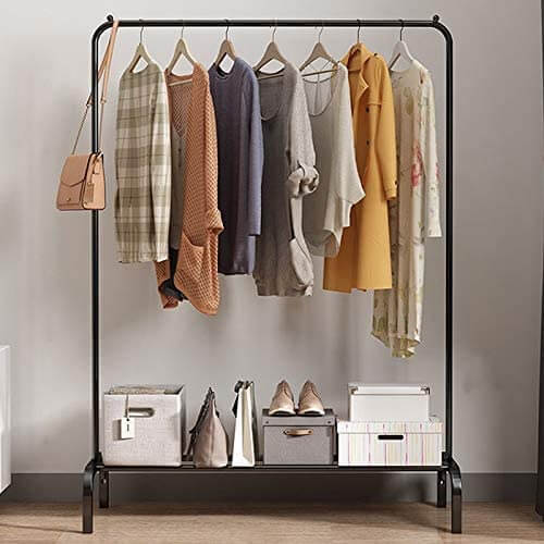 Cloth Rack Garment Rack Metal Black - Image 4