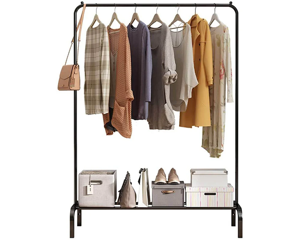 Cloth Rack Garment Rack Metal Black - Image 8