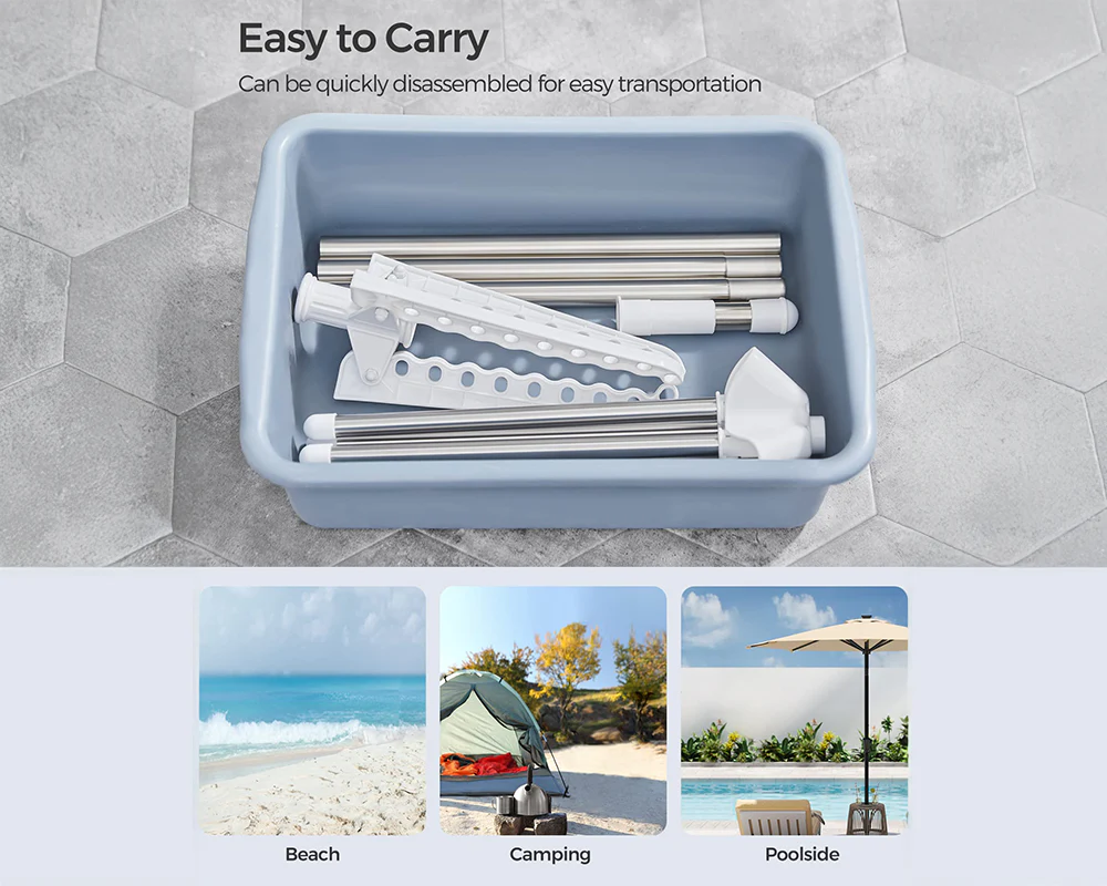 Space Saving Clothes Laundry Drying Rack - White - Image 7
