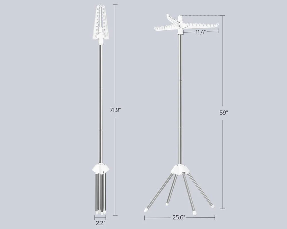 Space Saving Clothes Laundry Drying Rack - White - Image 8