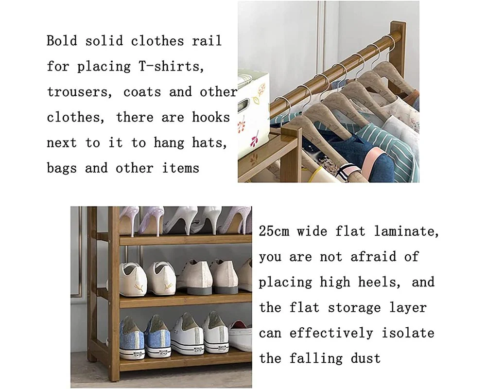 Bamboo Wardrobe Clothes Rack - Image 6