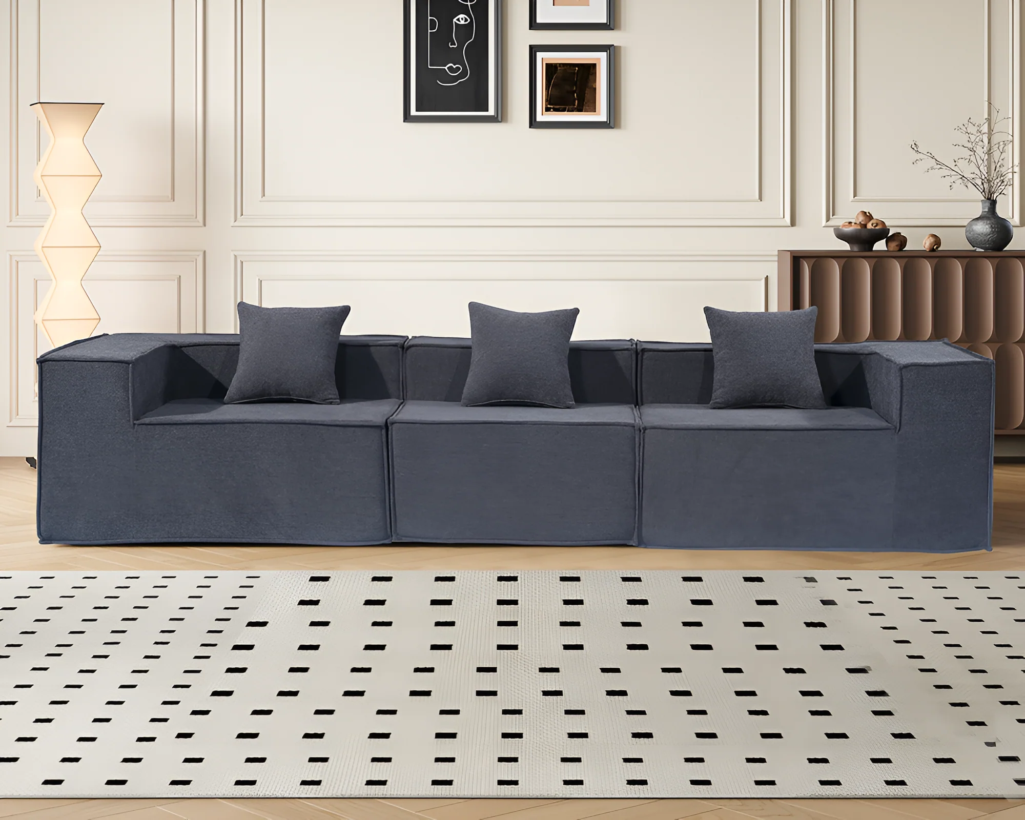 Modern 3 Seater Modular Sofa Set - Image 3